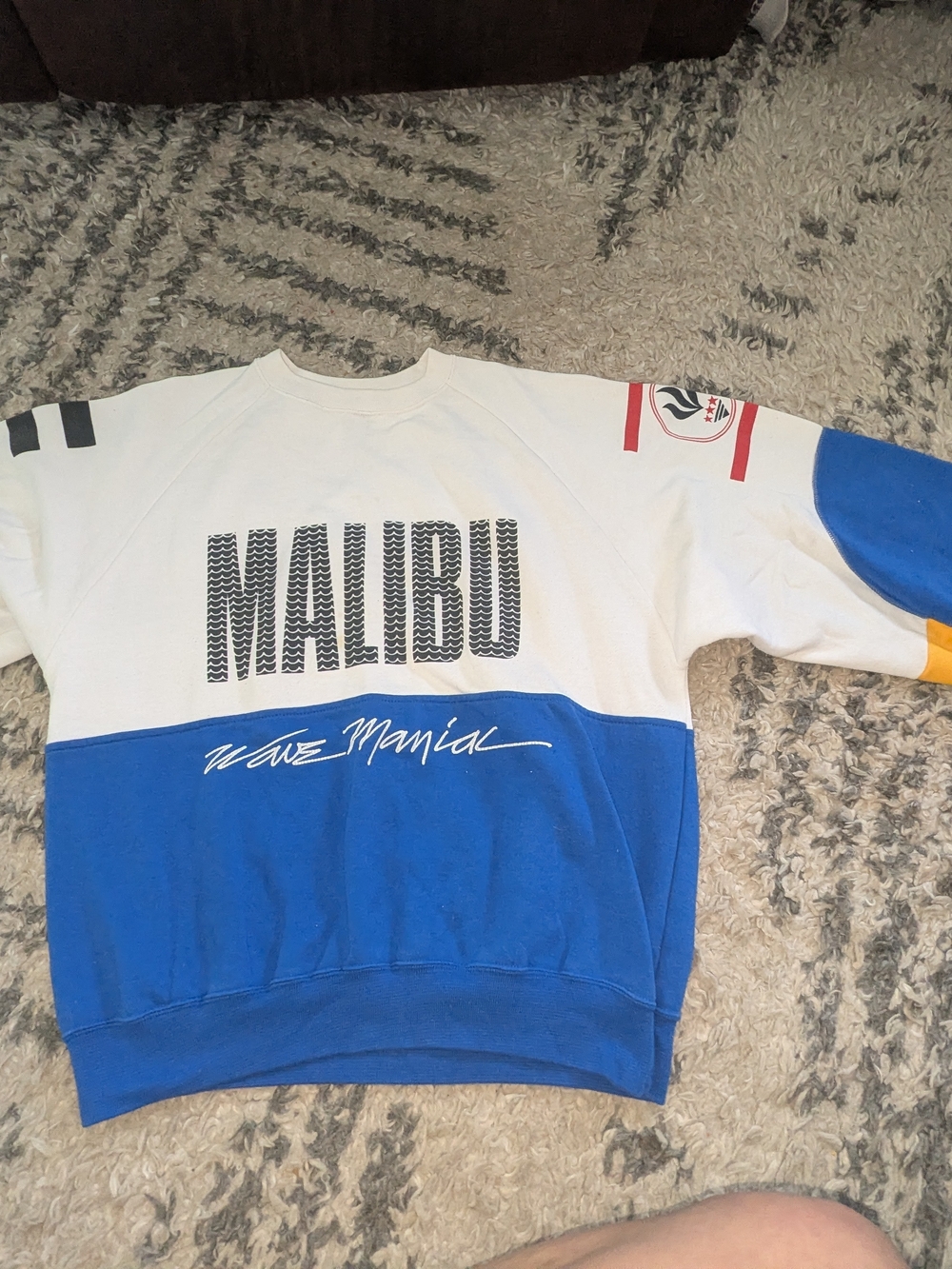 Gear For Sports Malibu Colorblock Crewneck Sweatshirt - White, Blue, Yellow, Red